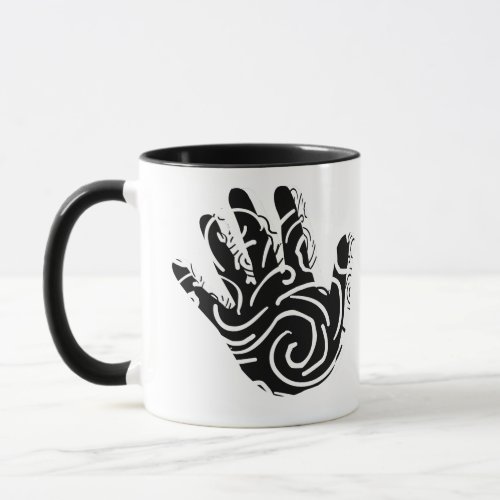 abstract geometric line art mug