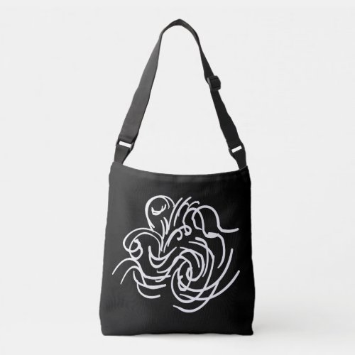 abstract geometric line art shapes crossbody bag