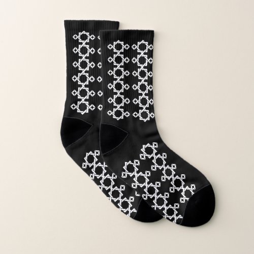 abstract geometric line art socks