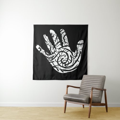 abstract geometric line art tapestry
