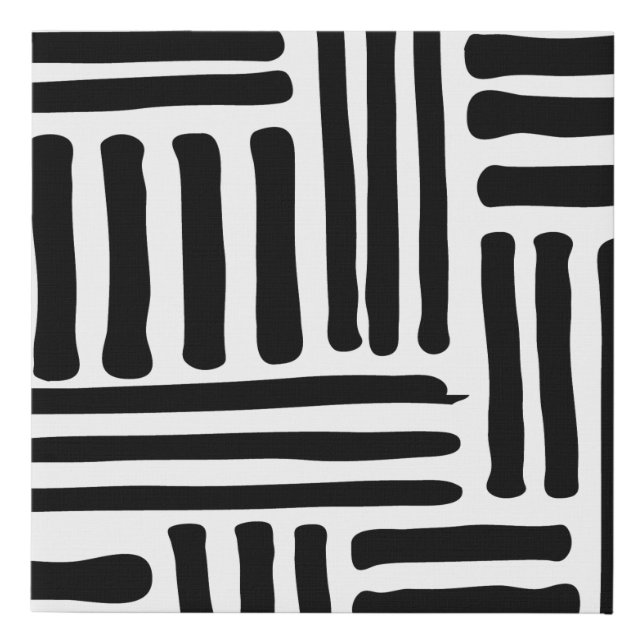 Abstract Geometric Line Pattern Faux Canvas Print (Front)