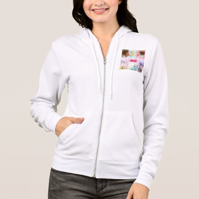 Abstract Geometric Low Poly Mosaic Hoodie (Front)