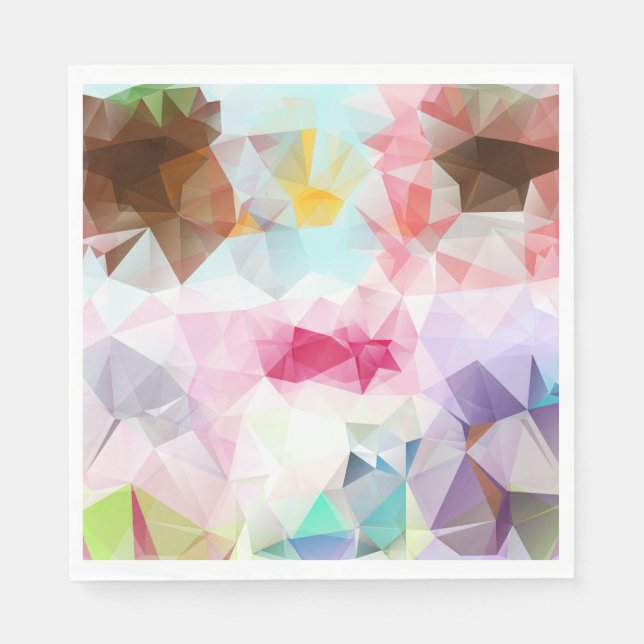 Abstract Geometric Low Poly Mosaic Napkins (Front)