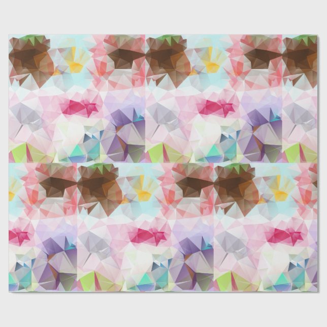 Abstract Geometric Low Poly Mosaic Wrapping Paper (Flat)