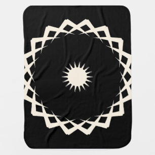 Abstract Geometric Mandala Sunburst Design Baby Blanket