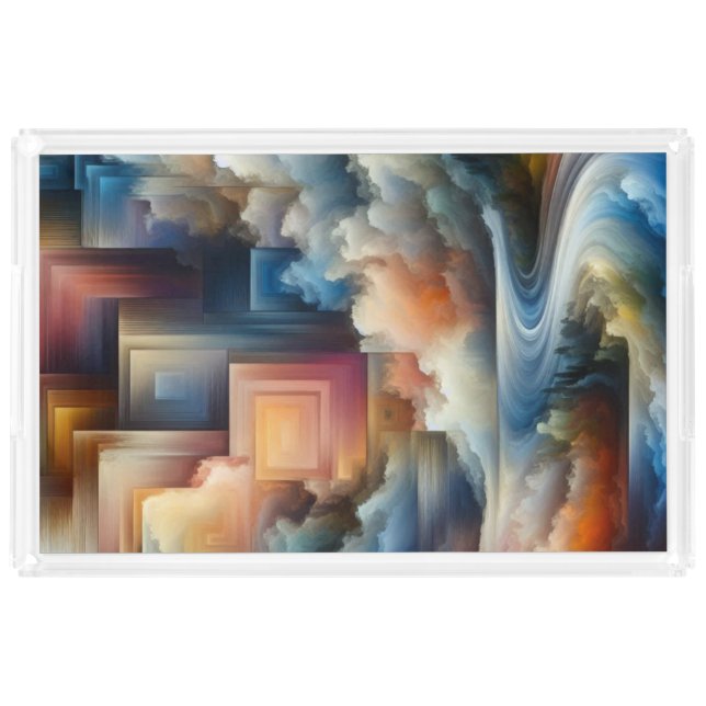 Abstract Geometric Masterpieces Acrylic Tray (Front)