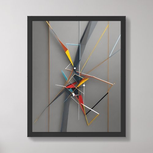 Abstract Geometric Minimalist 3 Framed Art