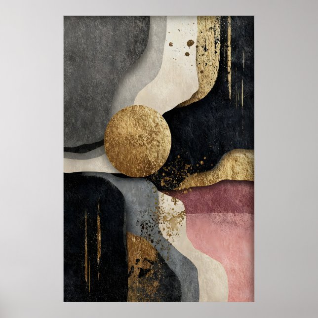 Abstract Geometric Minimalist Print, Boho Poster (Front)