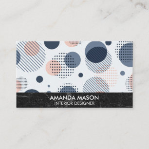 Abstract Geometric Modern   Black Slate Marble Business Card