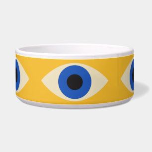 Abstract Geometric Modern Bold Evil Eye Pattern Bowl