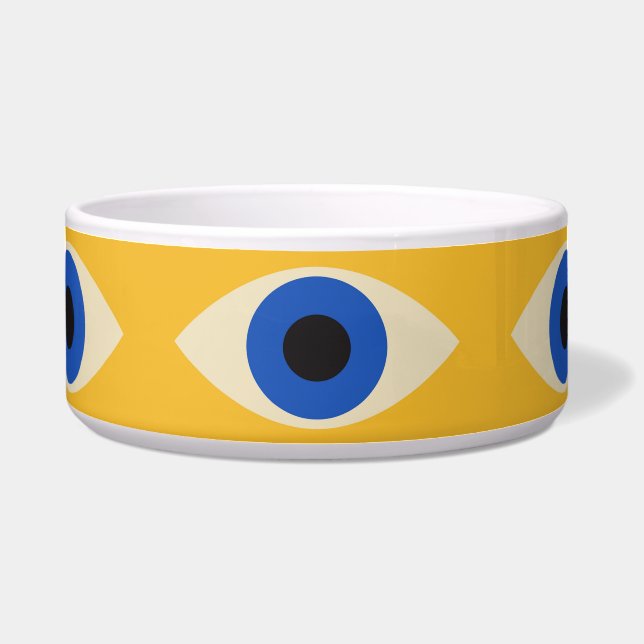 Abstract Geometric Modern Bold Evil Eye Pattern  Bowl (Front)
