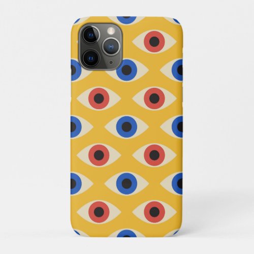 Abstract Geometric Modern Bold Evil Eye Pattern iPhone 11 Pro Case
