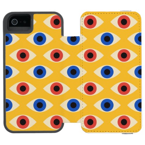 Abstract Geometric Modern Bold Evil Eye Pattern  iPhone SE/5/5s Wallet Case