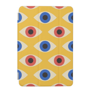 Abstract Geometric Modern Bold Evil Eye Pattern iPad Mini Cover