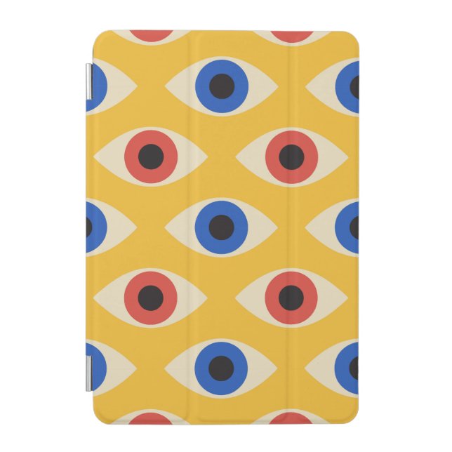 Abstract Geometric Modern Bold Evil Eye Pattern  iPad Mini Cover (Front)