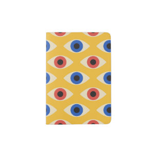 Abstract Geometric Modern Bold Evil Eye Pattern Passport Holder