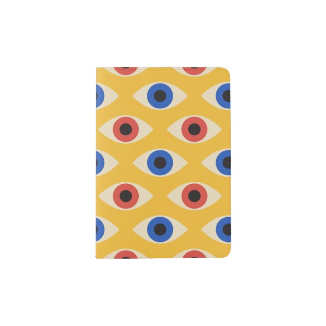 Abstract Geometric Modern Bold Evil Eye Pattern  Passport Holder (Front)