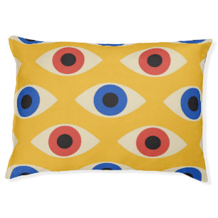 Abstract Geometric Modern Bold Evil Eye Pattern Pet Bed