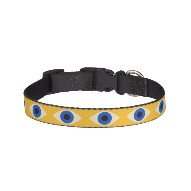 Abstract Geometric Modern Bold Evil Eye Pattern  Pet Collar (Front)