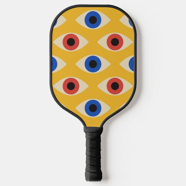 Abstract Geometric Modern Bold Evil Eye Pattern  Pickleball Paddle (Front)