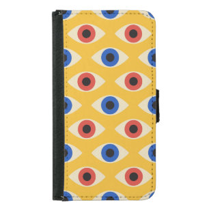 Abstract Geometric Modern Bold Evil Eye Pattern Samsung Galaxy S5 Wallet Case