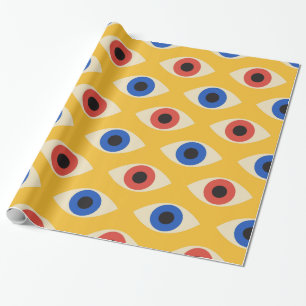 Abstract Geometric Modern Bold Evil Eye Pattern Wrapping Paper