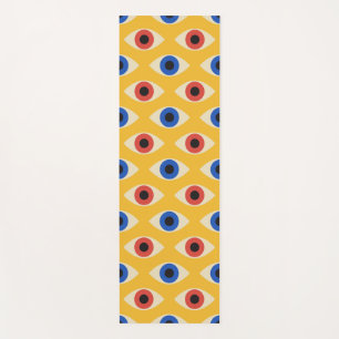 Abstract Geometric Modern Bold Evil Eye Pattern  Yoga Mat