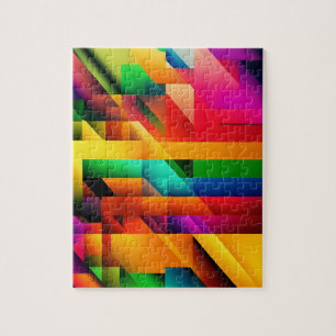 Abstract Geometric Modern Colorful 3D  Jigsaw Puzzle