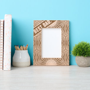 Abstract Geometric Modern Cool Fun Custom Best Dad Engraved Frames