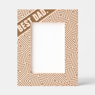 Abstract Geometric Modern Cool Fun Custom Best Dad Engraved Frames