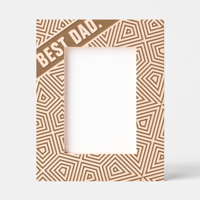 Abstract Geometric Modern Cool Fun Custom Best Dad Engraved Frames (Front)