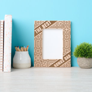 Abstract Geometric Modern Cool The Best Bonus Dad Engraved Frames