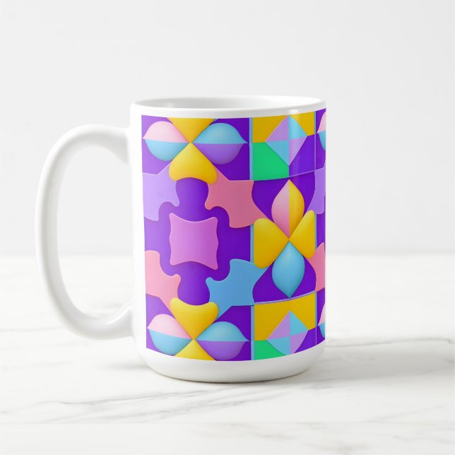 💙 Abstract Geometric Modern Decor Gift 💙 Coffee Mug (Left)