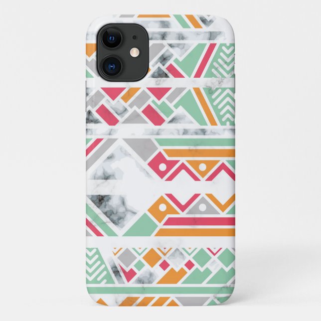 Abstract Geometric Modern Marble Girly Chic Case-Mate iPhone Case (Back)