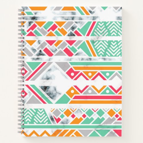 Abstract Geometric Modern Marble Girly Chic Notebook