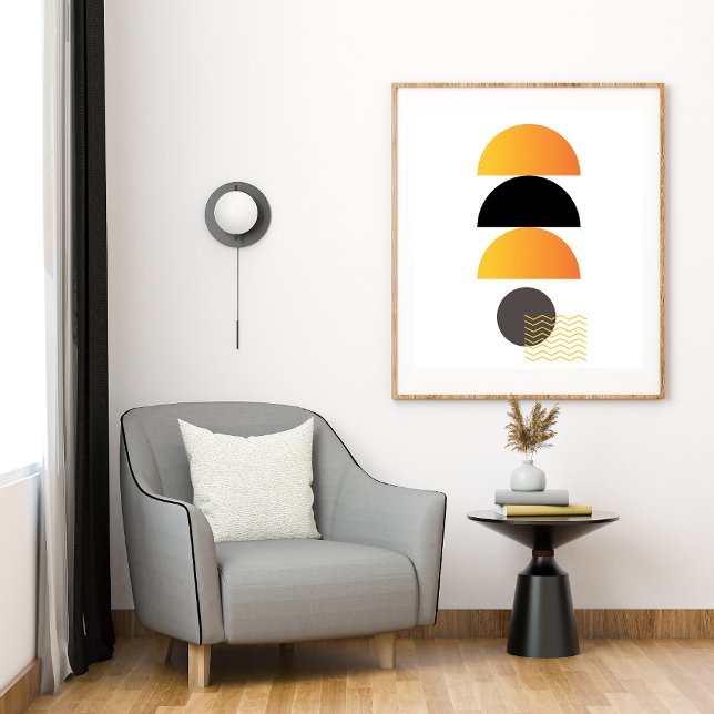Abstract Geometric Modern Minimalist black yellow Poster (Creator Uploaded)