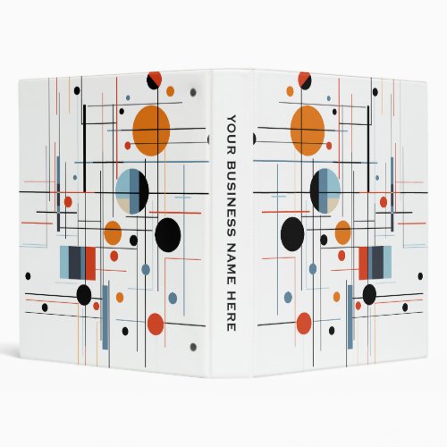 Abstract Geometric Modern Minimalist Lines 3 Ring Binder