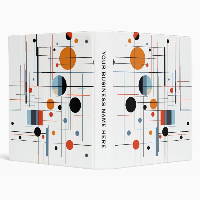 Abstract Geometric Modern Minimalist Lines 3 Ring Binder (Background)