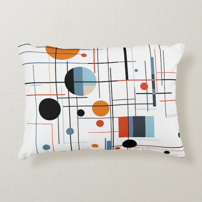 Abstract Geometric Modern Minimalist Lines Accent Pillow (Front)