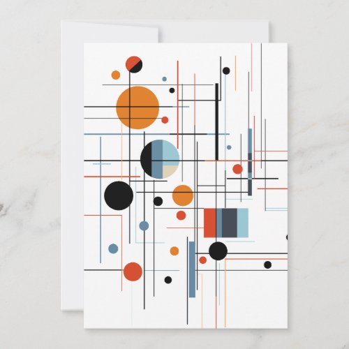 Abstract Geometric Modern Minimalist Lines Holiday Card