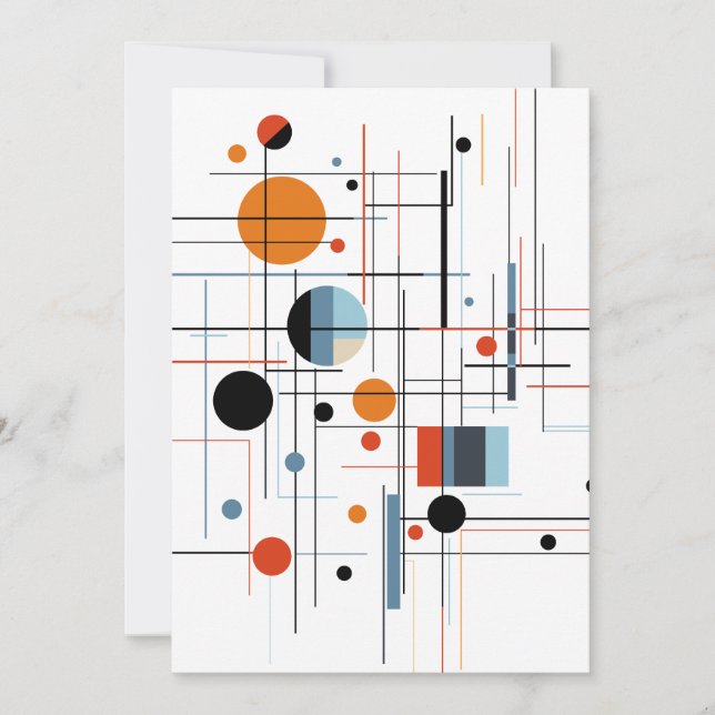 Abstract Geometric Modern Minimalist Lines Holiday Card (Front)