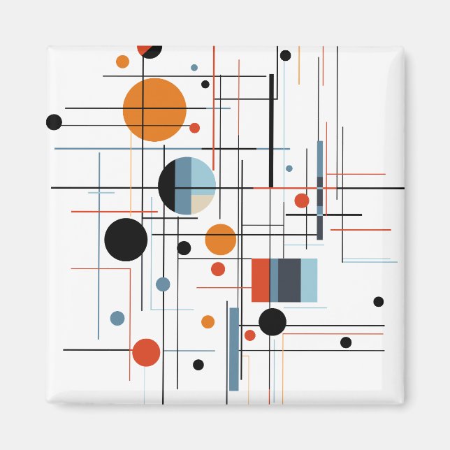Abstract Geometric Modern Minimalist Lines Magnet (Front)