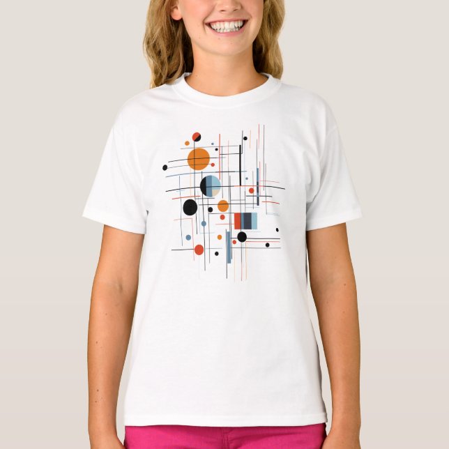 Abstract Geometric Modern Minimalist Lines T-Shirt (Front)
