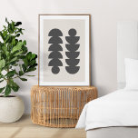 Abstract Geometric Modern Minimalist Scandinavian Poster<br><div class="desc">A minimalist modern abstract poster with a scandinavian 'scandi' geometric design in black on a warm natural soft taupe gray background. The perfect accessory for a minimal contemporary home.</div>