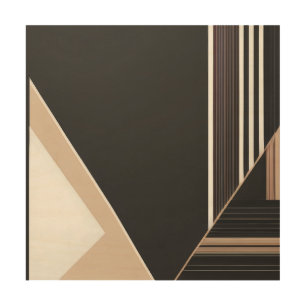 Abstract Geometric Modern Minimalist Wood Wall Art