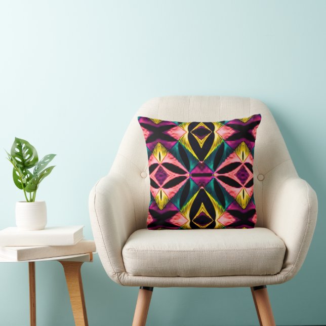 Abstract Geometric Modern Multicolor Girly Chic Throw Pillow (Chair)