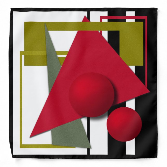 Abstract geometric modern shapes triangles circles bandana (Front)