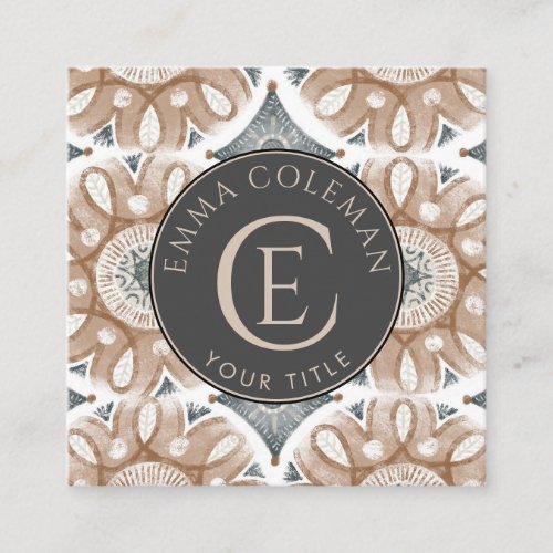 Abstract Geometric Monogrammed Business Card