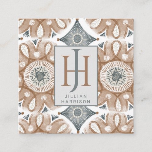Abstract Geometric Monogrammed Logo Business Card
