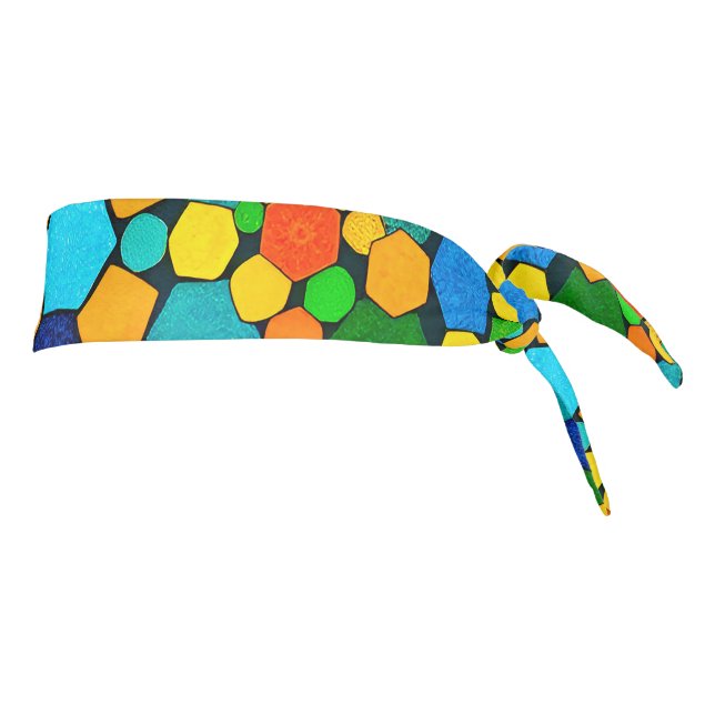 Abstract Geometric Mosaic Pattern Modern Tie Headband (Rotate 90)